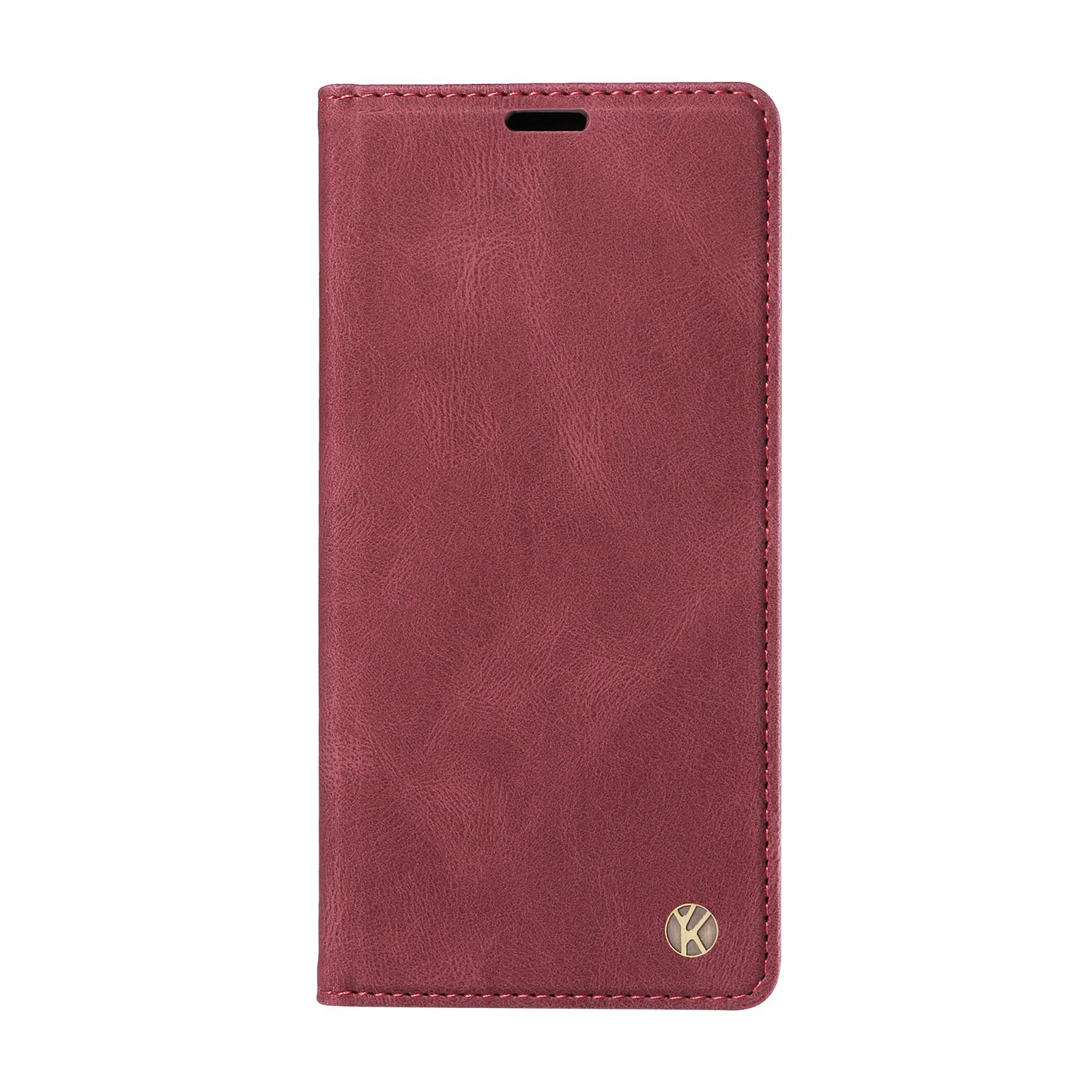Vollständig mattes TPU-Portemonnaie-Case aus Nubuk-PU-Leder mit Kartenfächern für Sony Xperia 10 IV, Xperia 1 IV, Xperia 5 IV, Xperia 1 V, Xperia 10 V, Xperia 1 III ... Sony Xperia 10 IV wein rot