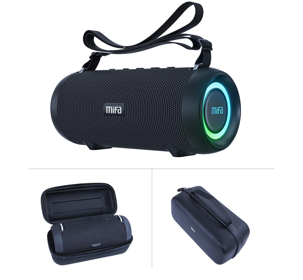 mifa A90 Bluetooth-Lautsprecher, 60 W Ausgangsleistung, Bluetooth-Lautsprecher mit Klasse-D-Verstärker, hervorragende Bassleistung, Camping-Lautsprecher A90 schwarz