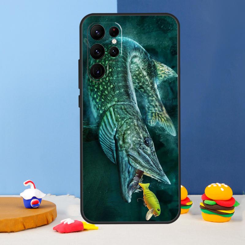 Hecht Fisch Angelköder Handyhülle Für Samsung Galaxy S25 S24 Ultra S9 S10 S20 S22 S21 S23 Plus S24 FE Hülle Coque Galaxy S24Ultra