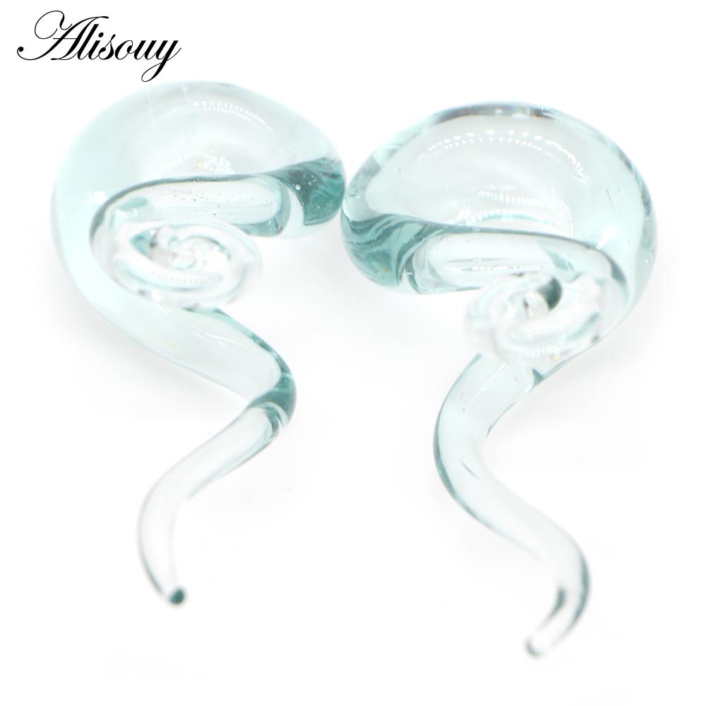 Ein Paar Pyrex-Glas-Ohrspirale, Kegellehre, Ohrstöpsel, Dehnung, Expander, Piercing, Glaslehre, Körperschmuck, Piercing 10mm transparent