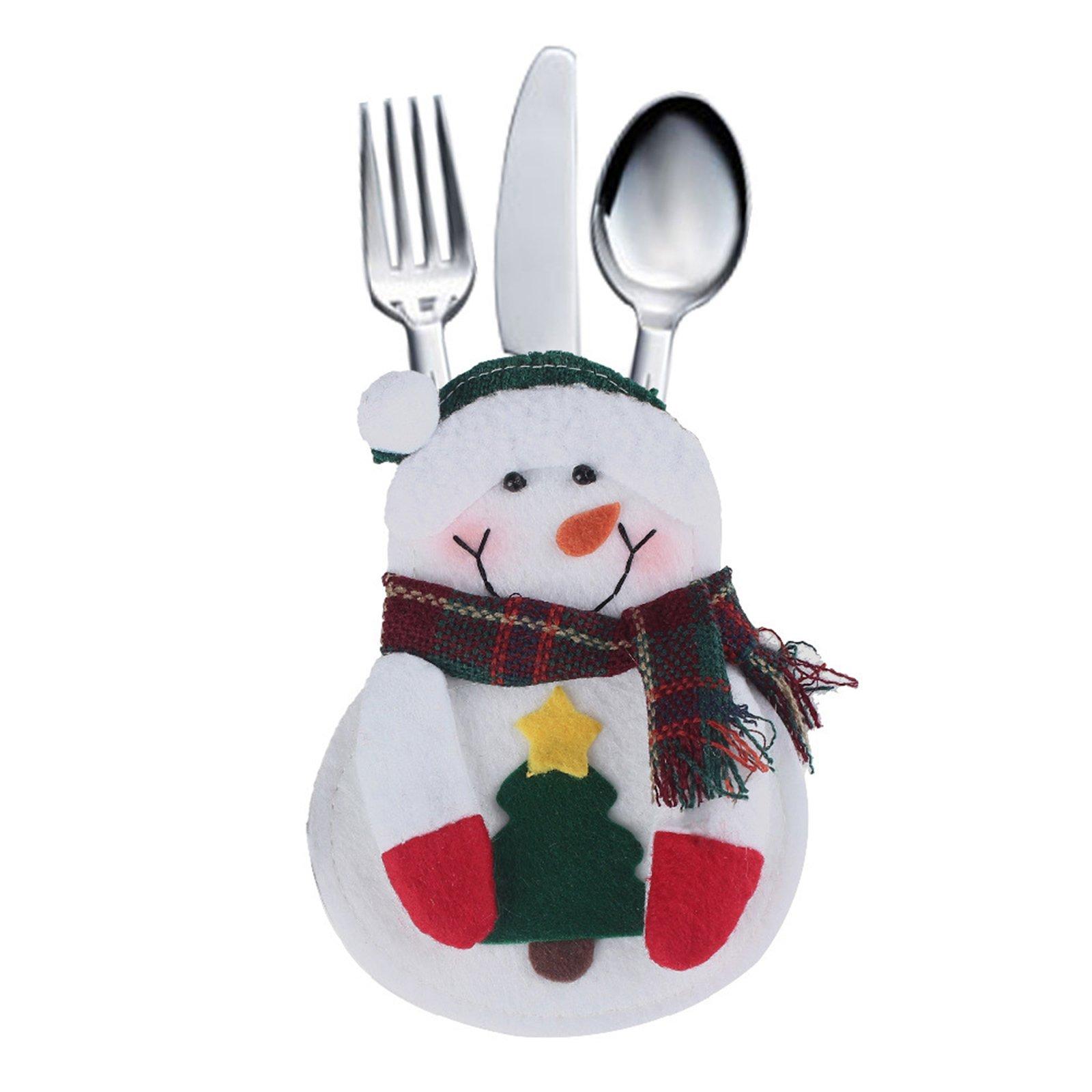 10-teiliges Weihnachts-Besteckhalter-Set mit niedlichen Messern und Gabeln, Taschen für Küchengeschirr, Taschen für Weihnachten, Zuhause, Restaurant, Tischdekoration, Ornament 1PCS-Christmas Tree