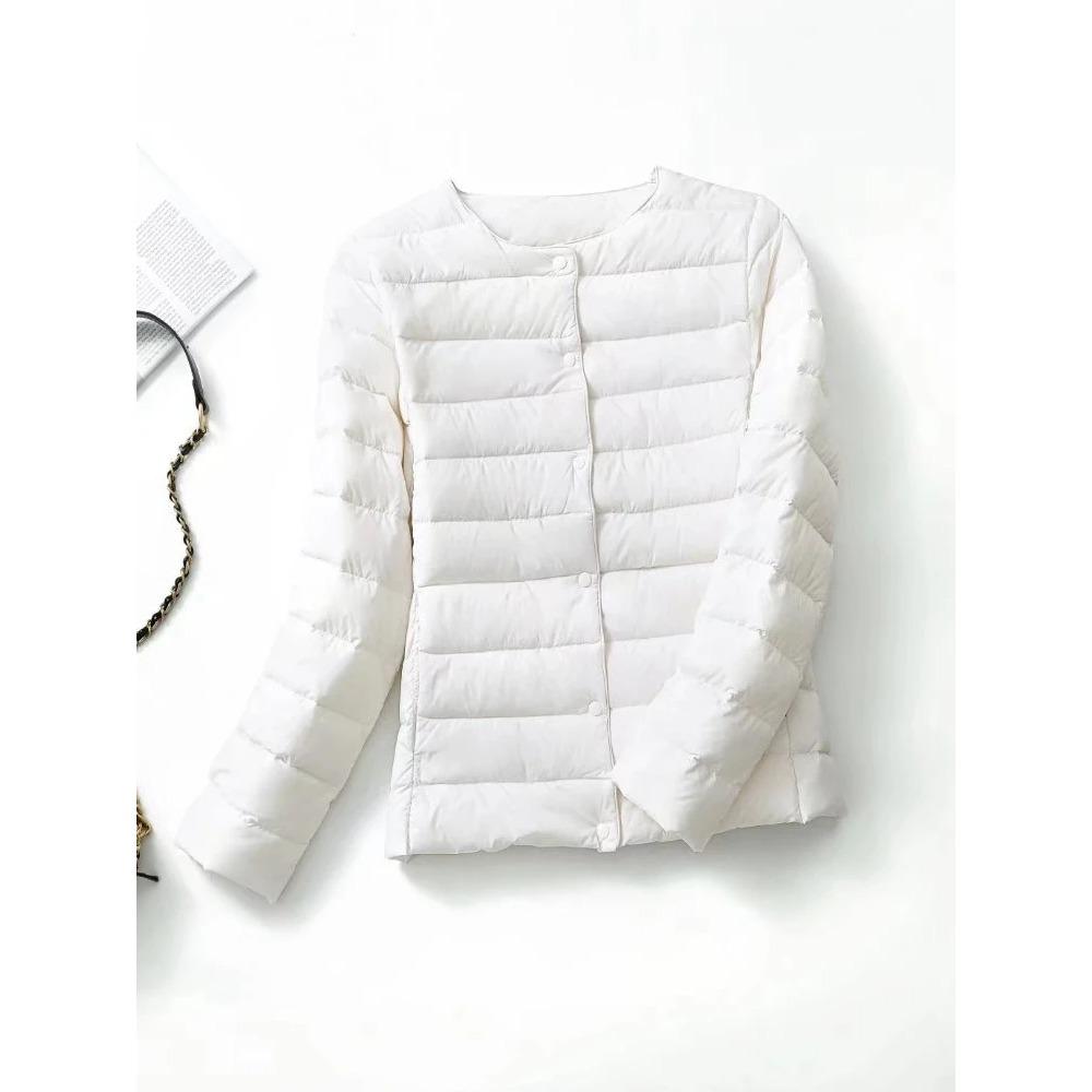 Ultraleichte Daunenjacke für Damen, mattes Gewebe, leichte Jacke, warm, winddicht, Parka, Damen-Daunenjacken plus Mäntel L weiß