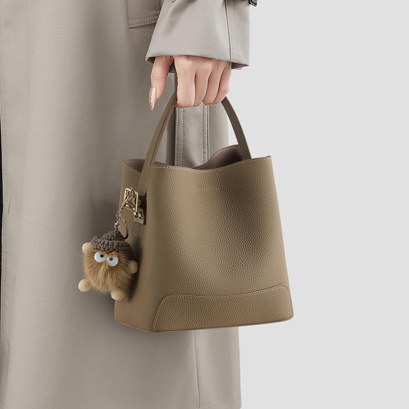 Eimer Tasche Damen Neue Herbst und Winter Damen Tasche Große Kapazität Vielseitig Ein Schulter Crossbody Tasche Handtasche gray
