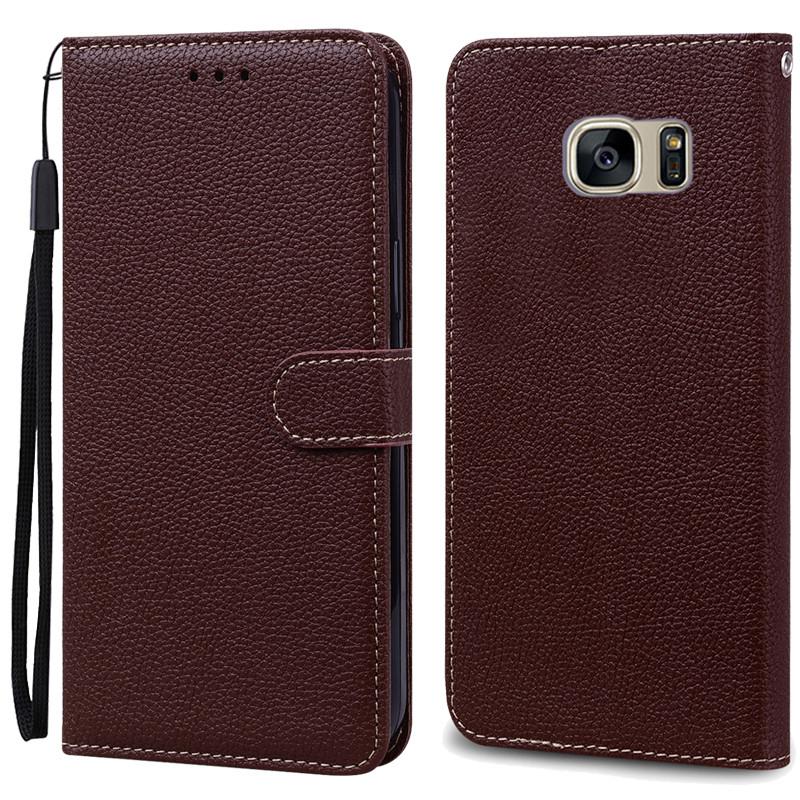 S7Edge Fall Für Samsung Galaxy S7 Fall Leder Brieftasche Auf Für Samsung S7 Rand Fall Weiche Flip-Cover Für Samsung s7 S 7 Rand Fundas For Samsung S7 kaffeebraun