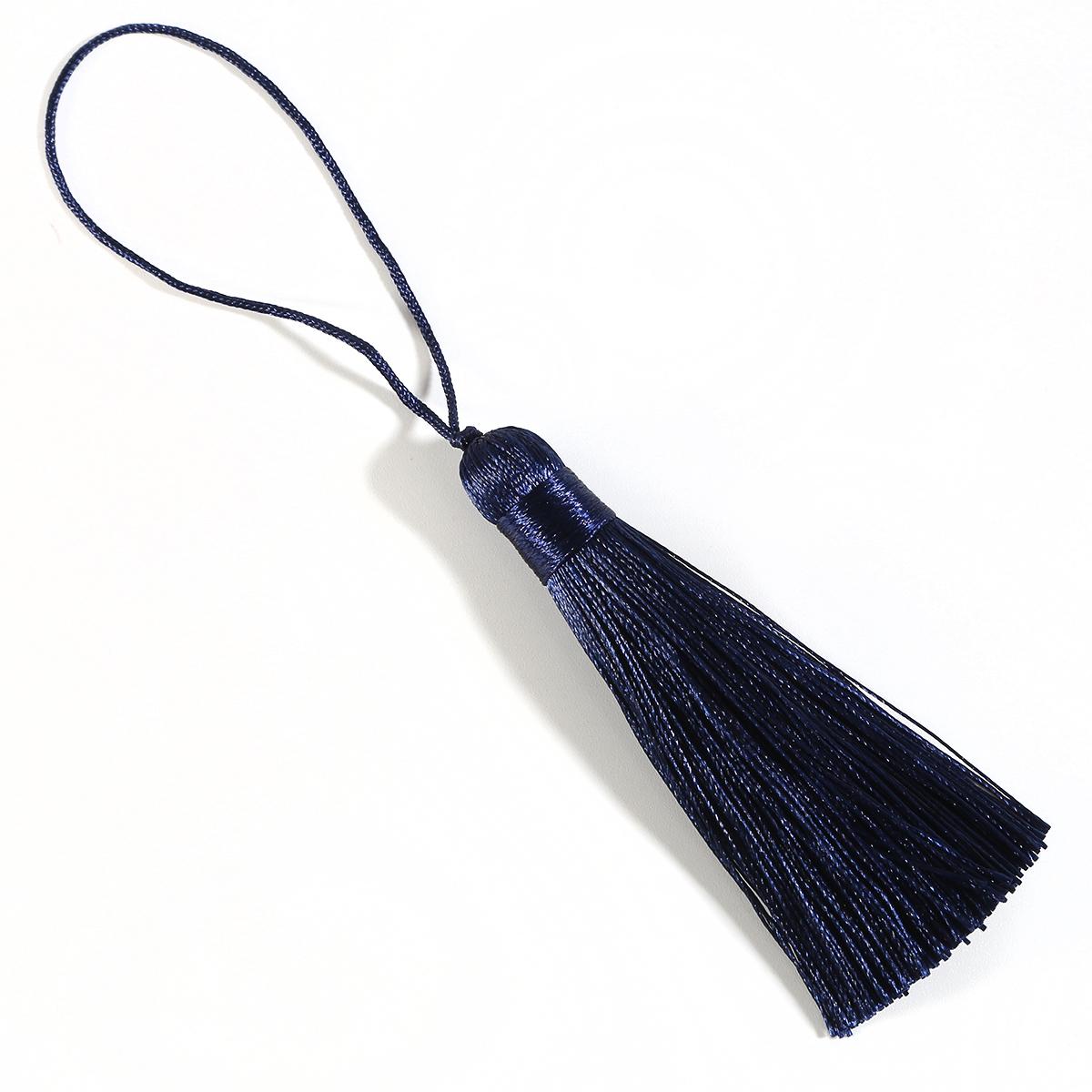 Polyester Seidenquaste Hängende Quaste mit Spitze für DIY Schmuckherstellung Zubehör Bastelarbeiten intensiv/blau