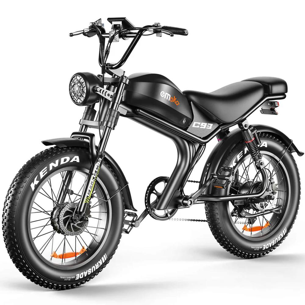 Elektrofahrrad EMOKO C93 2000W Doppelmotor 23AH Akku 20  Fat Tire E-Bike mit Vollfederung Hydraulische Bremsen für Erwachsene Dual Motor schwarz