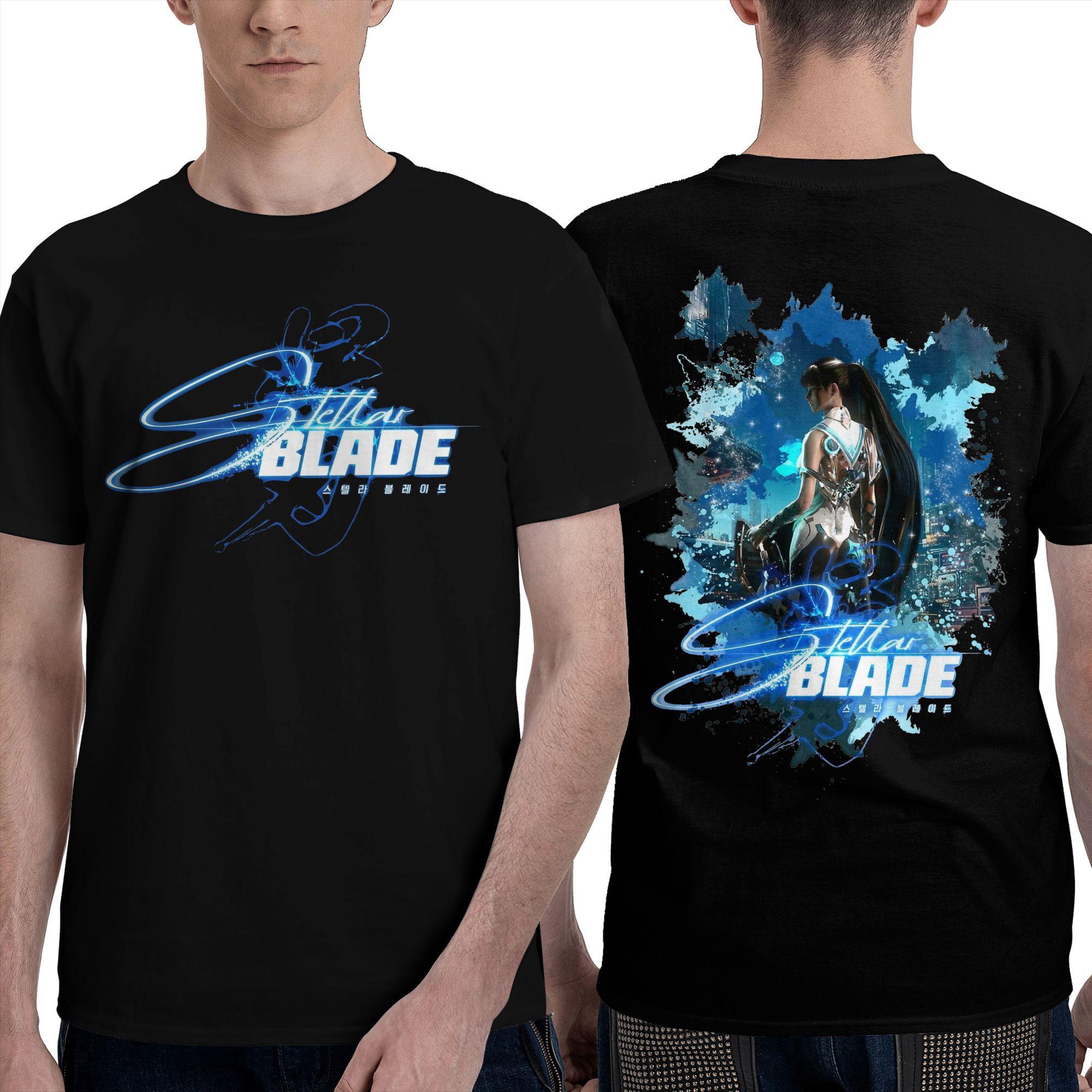 Stellar Blade Eve Artwork Design Charakter T-Shirts Herren Erstaunliche Reine Baumwolle T-Shirts Rundhals Kurzarm T-Shirts Geschenkidee Kleidung L