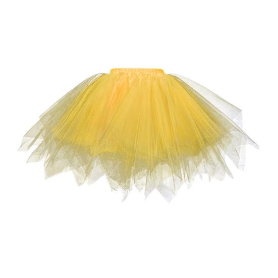 Damen Tüllrock 50er Tutu Petticoat Elastische Taille Kurz Ballett Krinoline Petticoat Karneval Kostüm Unterrock