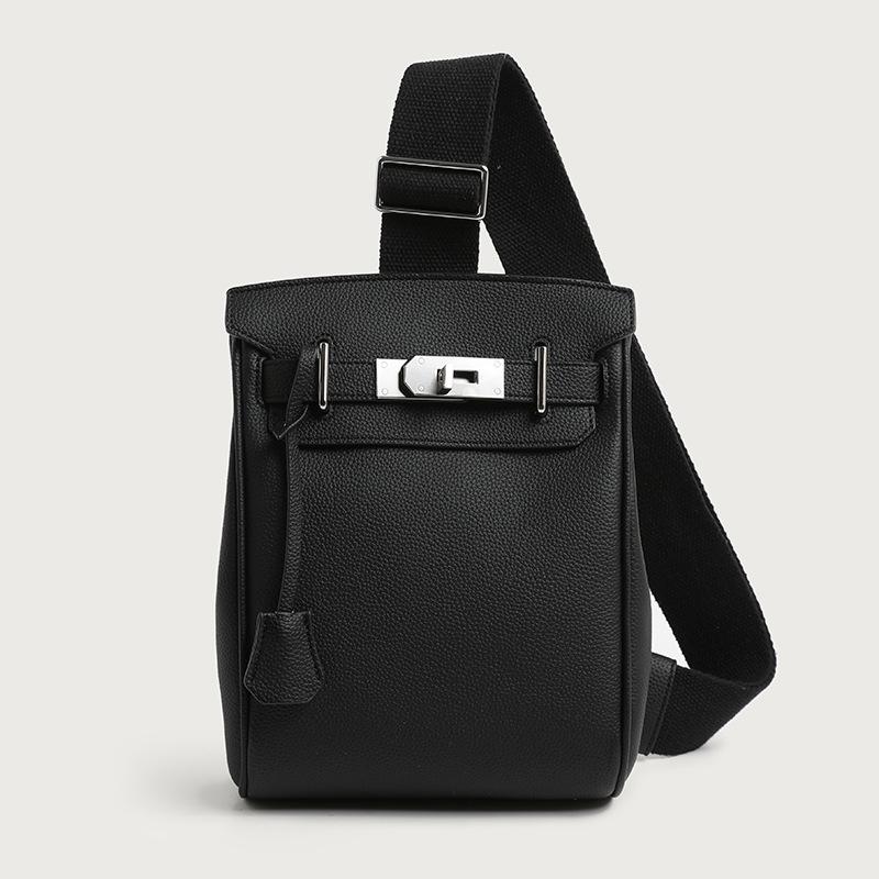 Modische Tasche Umhängetasche Pendler Vielseitig Damen-Tasche Unisex-Tasche Kelly Bag Einfache Umhängetasche schwarz