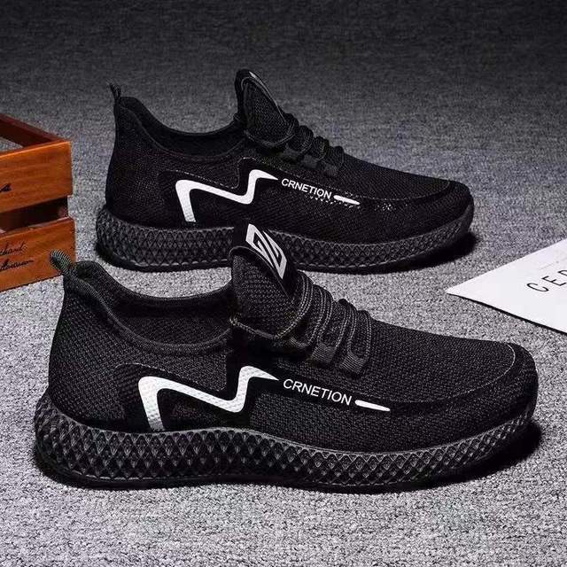 Herren Sneaker Für Männer Gummi Schwarz Laufschuhe Atmungsaktives Gewebe Sportschuhe Männlich Günstig Sommer Herren Sneaker 43 schwarz