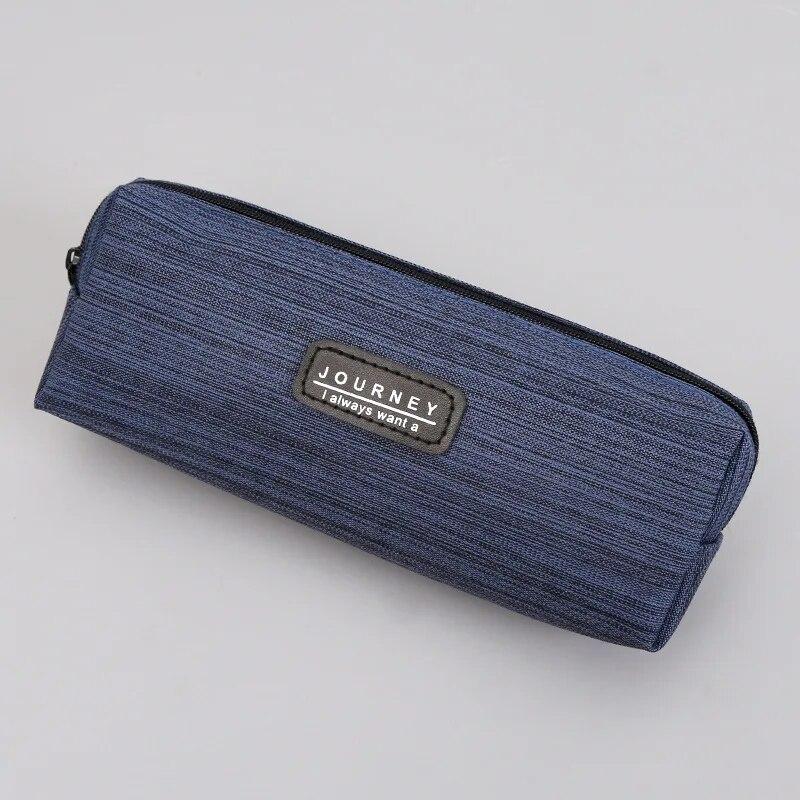 1Pc Oxford Tuch Bleistift Fall Große Kapazität Bleistift Beutel Für Studenten Schreibwaren Schule Bürobedarf navy blau