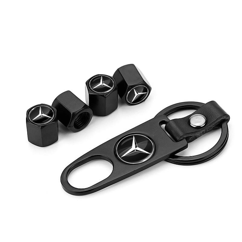 1 Satz Auto-Reifenventilkappen Radventilkappen mit Schraubenschlüssel-Schlüsselanhänger Für Mercedes Benz AMG W212 W211 W213 W203 W205 W204 A C E B R Klasse Autozubehör benz
