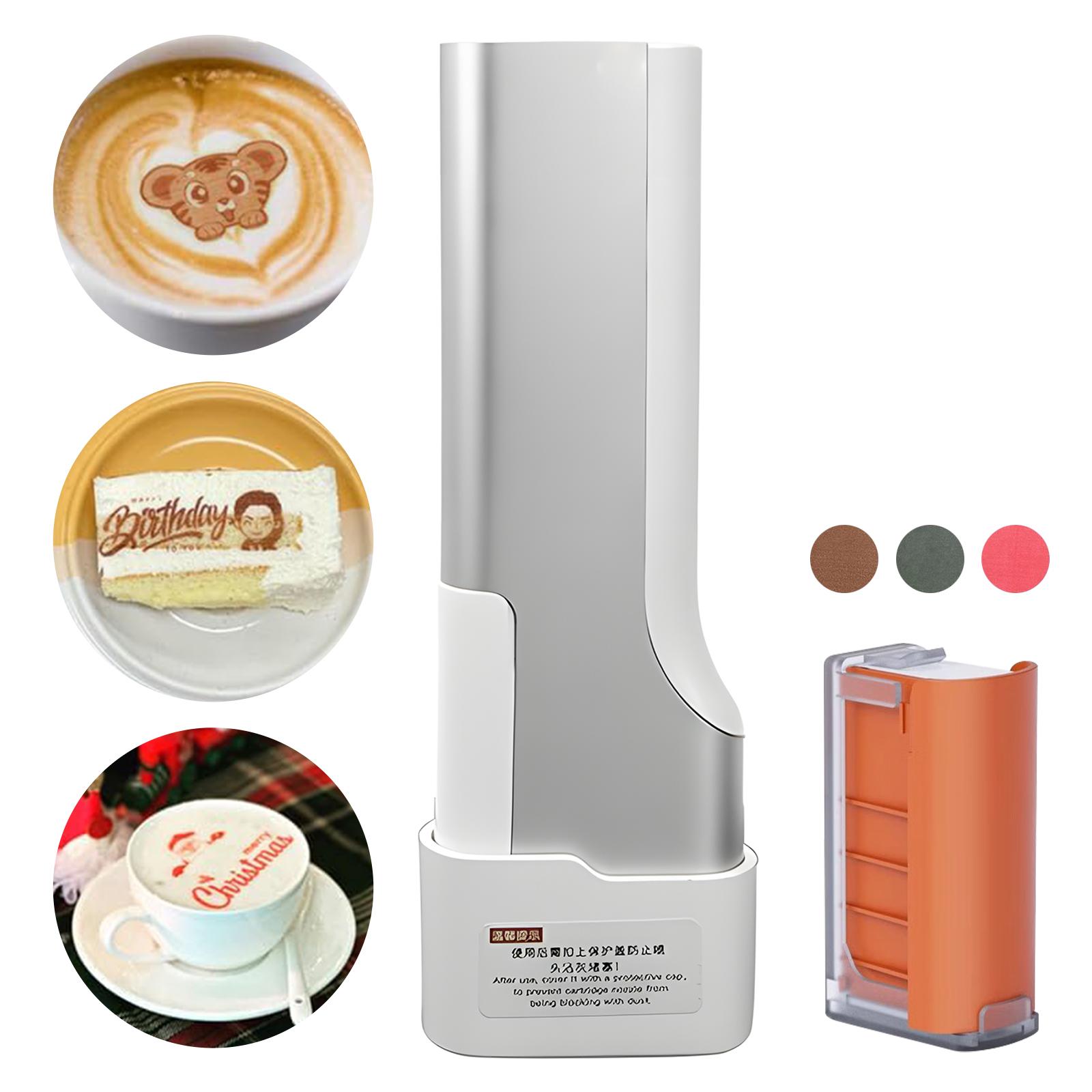 Tragbarer Tintenstrahl-Kaffee-Latte-Drucker WiFi PrintLab APP-Steuerung Essbarer Lebensmitteldrucker Kaffee-Latte-Art schwarz