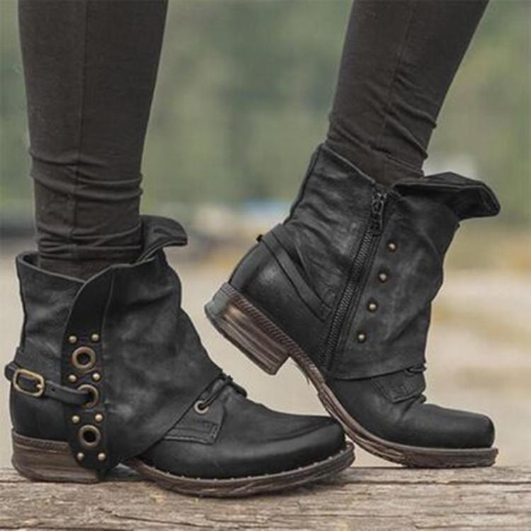 Mode Frauen Neue Beiläufige Kurze Stiefel Herbst Winter Retro Frauen Stiefel Mode Plüsch Lace Up Flache Stiefeletten Plus Größe Zapatos de Mujer 37 schwarz