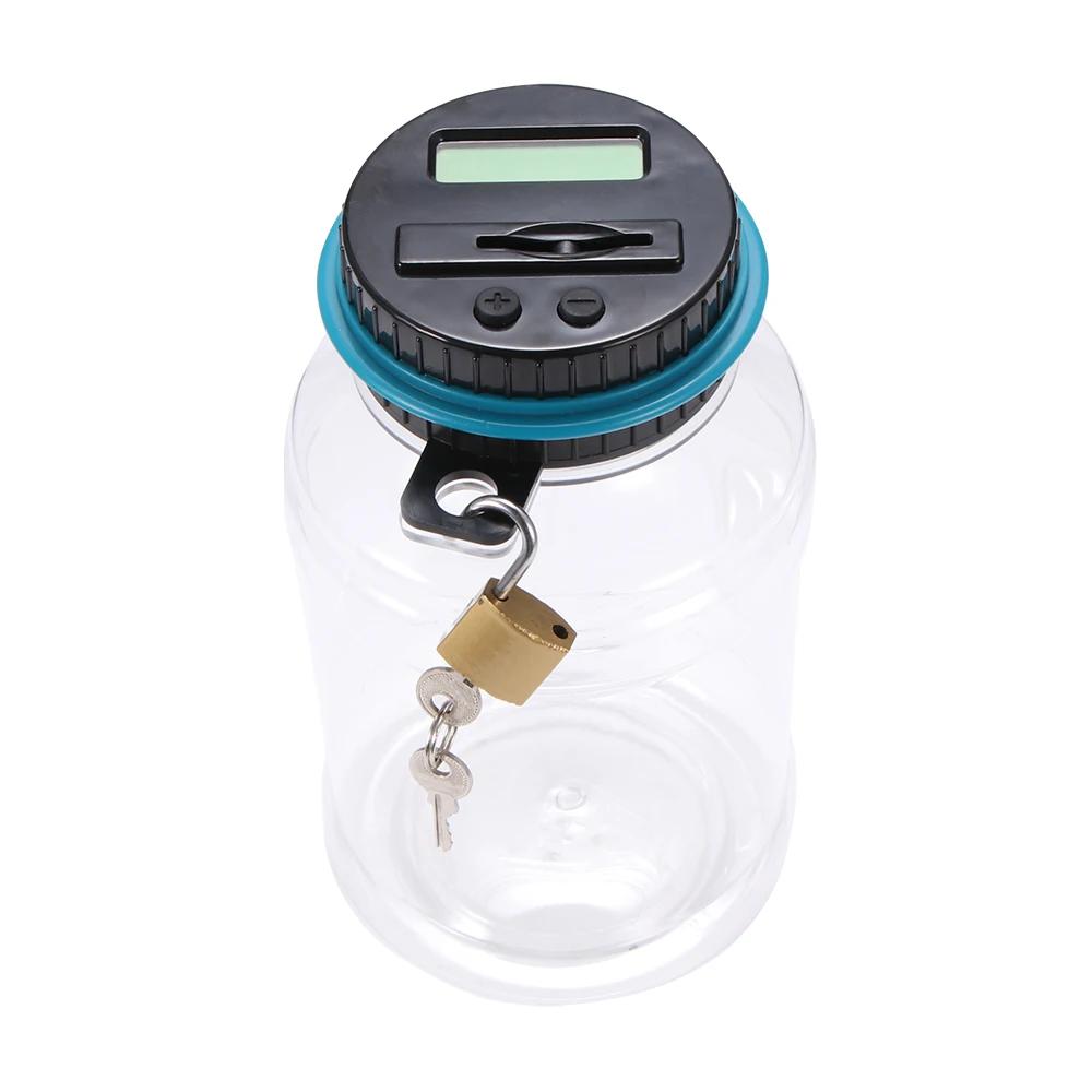 Sparschwein-Zähler, Münze, elektronisch, digital, LCD, Zählen, Geld, Spardose, Glas, Münzen, Aufbewahrungsbox für Euro, GBP, Geld black