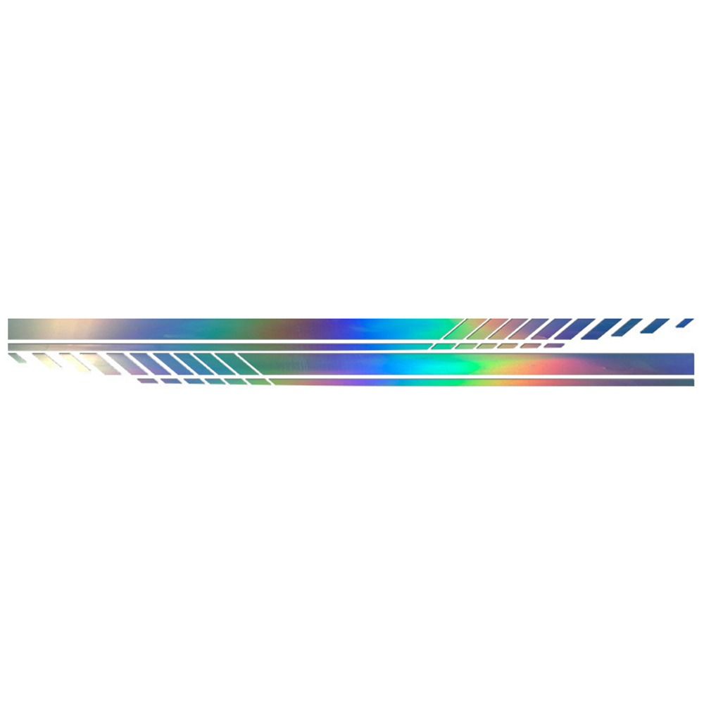 2 Stück PVC Auto Karosserie Seitenaufkleber Mehrfarbig Rennstreifen Grafikaufkleber Auto Seiten Türstreifen Auto Reflective laser