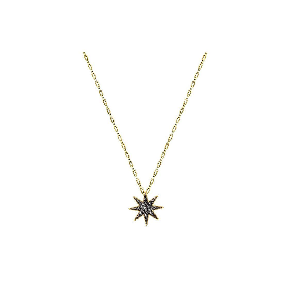 Swarovski Fashion Feuerwerk Stern Minimalistisches Design Vergoldete Kristall Halskette Damen Halskette 5218397 Black,F
