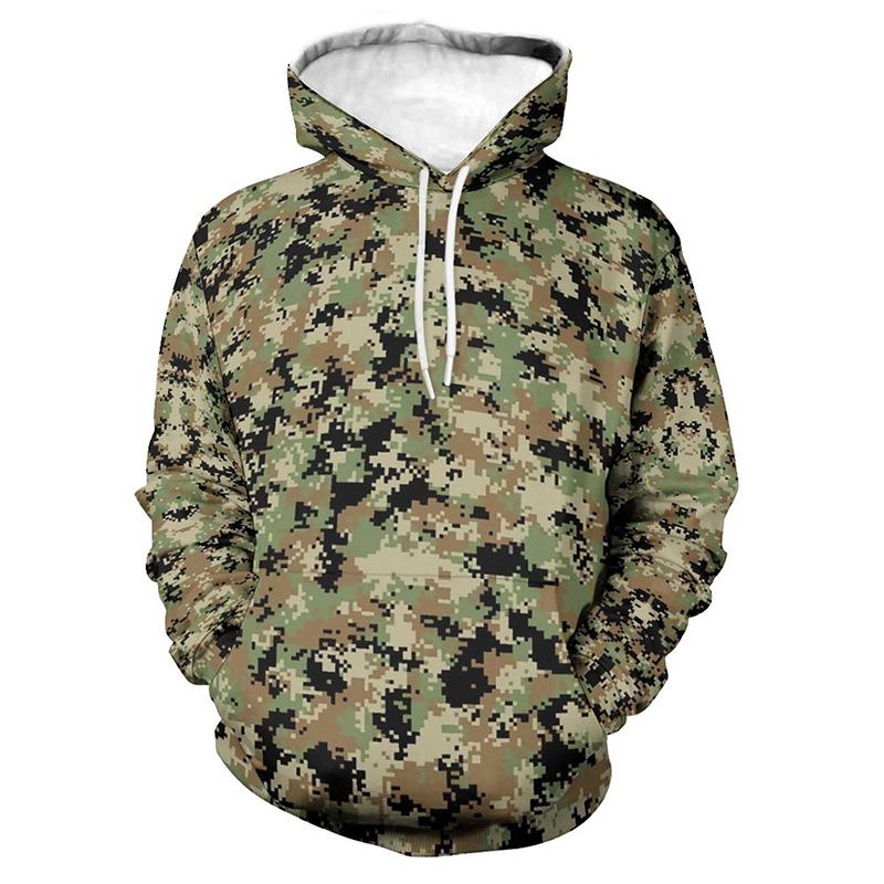 Camouflage Army 3D-gedruckter Hoodie Mode Veteran Militär Grafik Sweatshirts Lässige Streetwear Hoodies Für Männer Pullover Tops L black