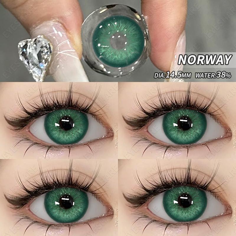 Eyeshare Farbige Kontaktlinsen 1 Paar Blaue Natürliche Brillenlinsen Augenkontaktlinsen Braune Tägliche Schönheitslinsen Grüne Jährliche Kosmetische Einweglinsen 0