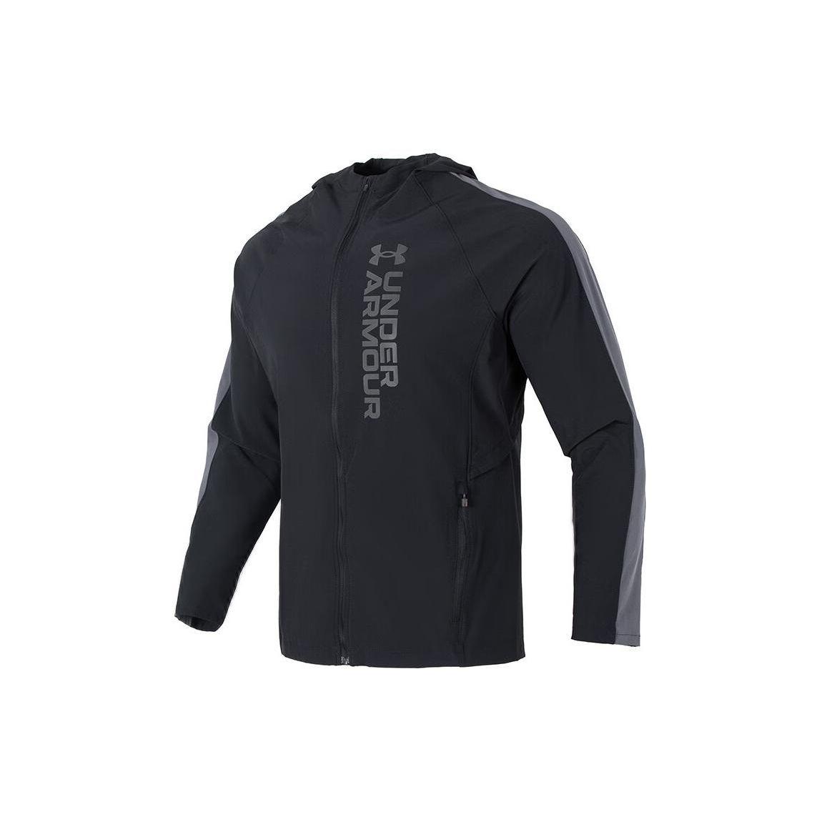 Under Armour Buchstaben-Print Fitness Trainings-Hoodie Jacke Herren Jacken Schwarz 1377486-002 L