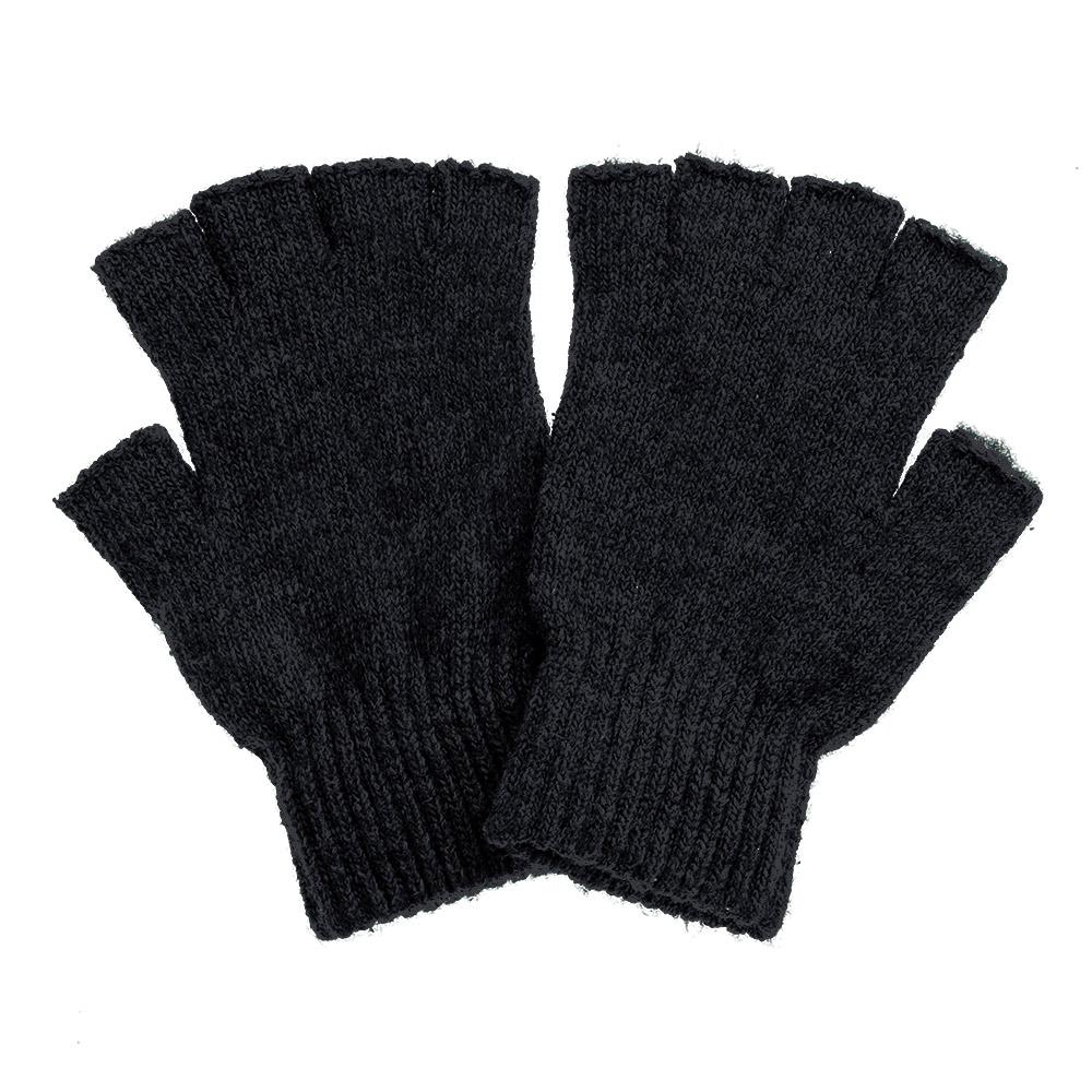 Gestreifte fingerlose Handschuhe in Unisex-Einheitsgröße, Gothic-Strickhandschuhe, fingerlose Handschuhe, warme, elastische, bequeme Handschuhe schwarz