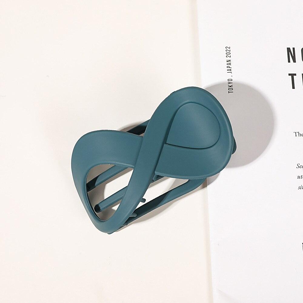 Trend PC Haar Clip Einfache 8-förmigen Unendlichkeit Styling Halter Shark Haar Klaue Clip Haar Zubehör Für Frauen 2022 neue Style A pfau blau