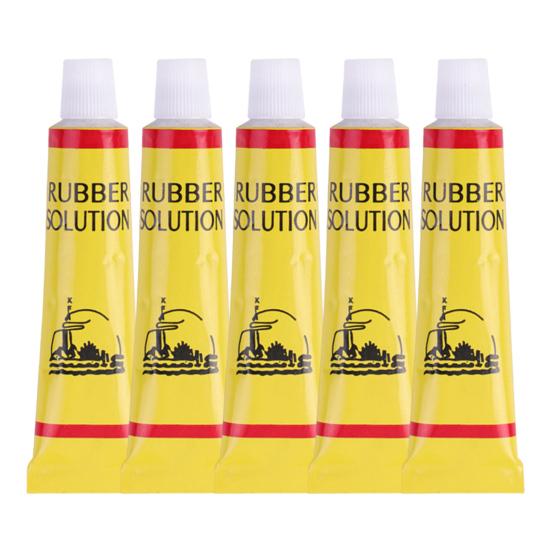 5 Stück Fahrradreifen-Reparaturkleber, Universal-Kleber für Mountainbikes, Rennräder, Motorradreifen, Gummizement, Reifenschlauch-Patch, Gummilösung zur Reifenreparatur gelb