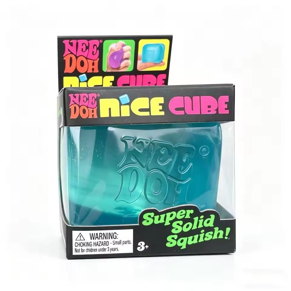 Needoh Nice Cube Sensorischer Stressabbau Fidget Spielzeug für Angst & Fokus Schreibtisch Sensorischer Würfel für Erwachsene Anti-Angst Quetschspielzeug Kinder# blau