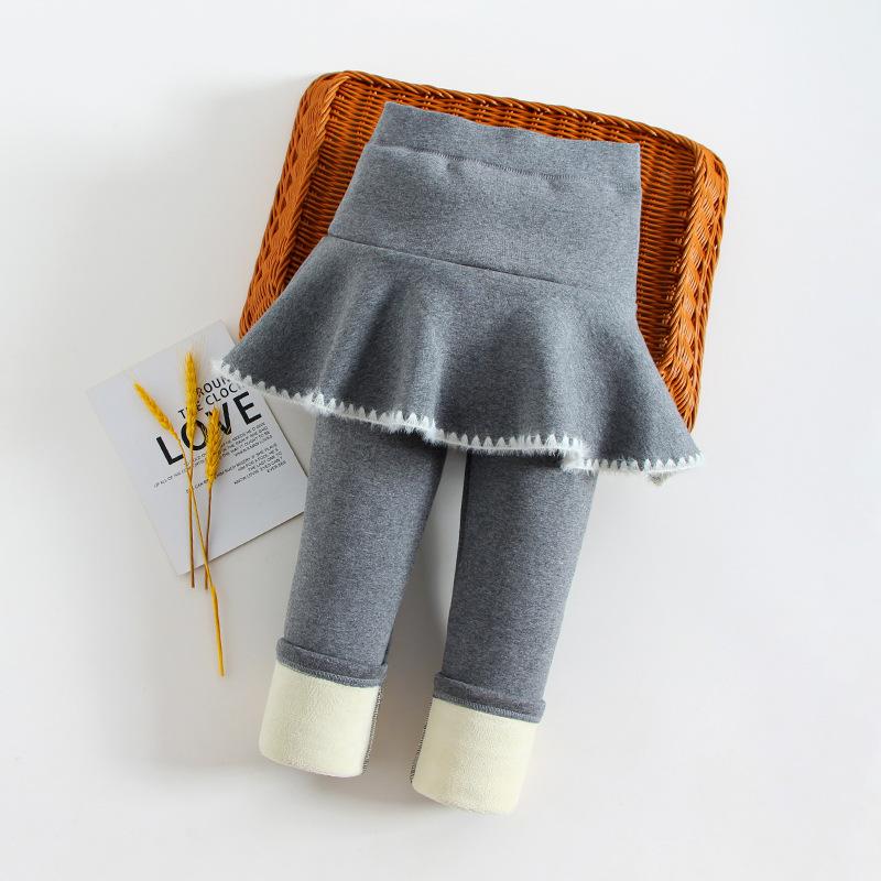 Neue Winter Mädchen Röcke Hosen für Kinder 3-12 Jahre Prinzessin Leggings Kaschmir Verdicken Warme Hosen Kuchen Rock Hosen outwear 110 grau