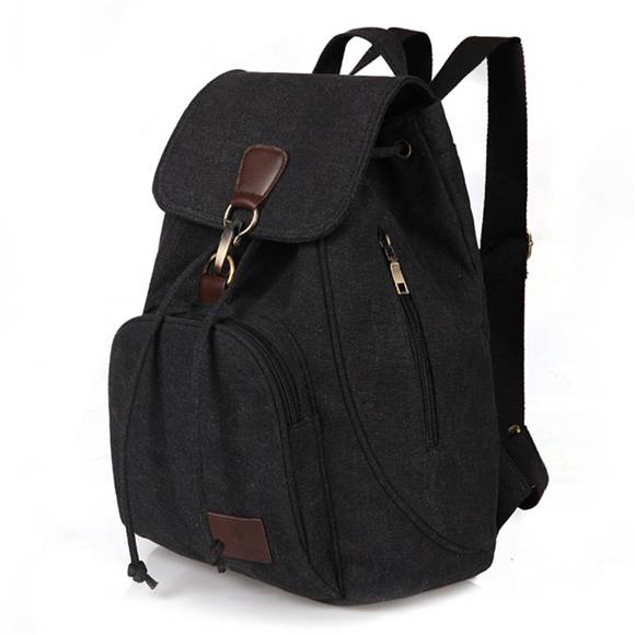 Mode Kleidung Fortschrittliche Reisetaschen Großer Rucksack Langlebiger Reise-Computer-Rucksack Vintage Outdoor-Rucksack schwarz