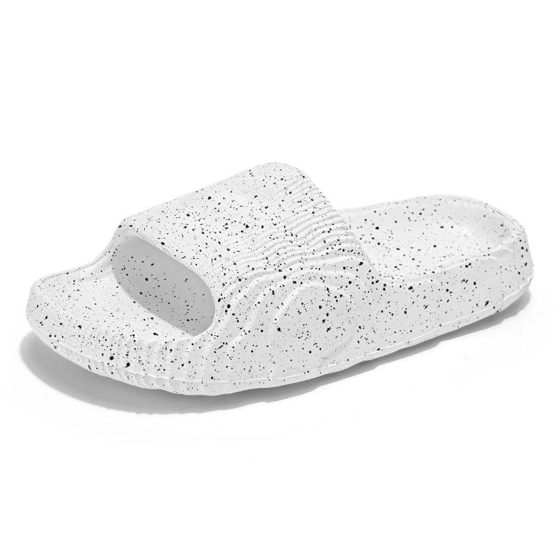 Herren Sommerschuhe Casual Herren Schwarze Badeschuhe zum Hineinschlüpfen Weich Leicht Indoor Haus Strand Schuhe 46 weiß