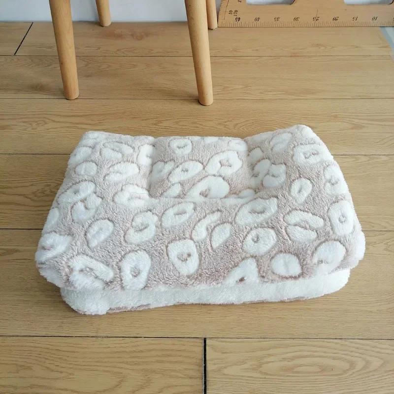 Flanell-Haustiermatte, Hundebett, Katzenbett, verdickte Schlafmatte, Hundedecke, Matte für Welpen, Kätzchen, Haustier-Hundebett für kleine große Hunde, Haustier-Teppich 30x25cm gray