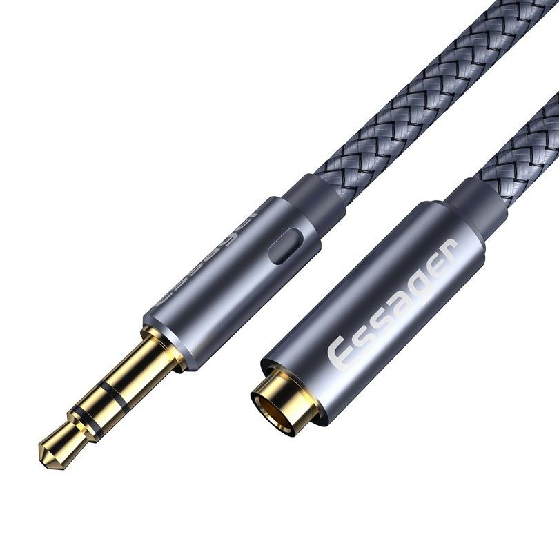 Essager Kopfhörer-Verlängerungskabel, 3,5-mm-Audio-Aux-Kabel, 3,5-mm-Buchse, Splitter, Lautsprecher-Verlängerungskabel für Kopfhörer-Adapter 1M