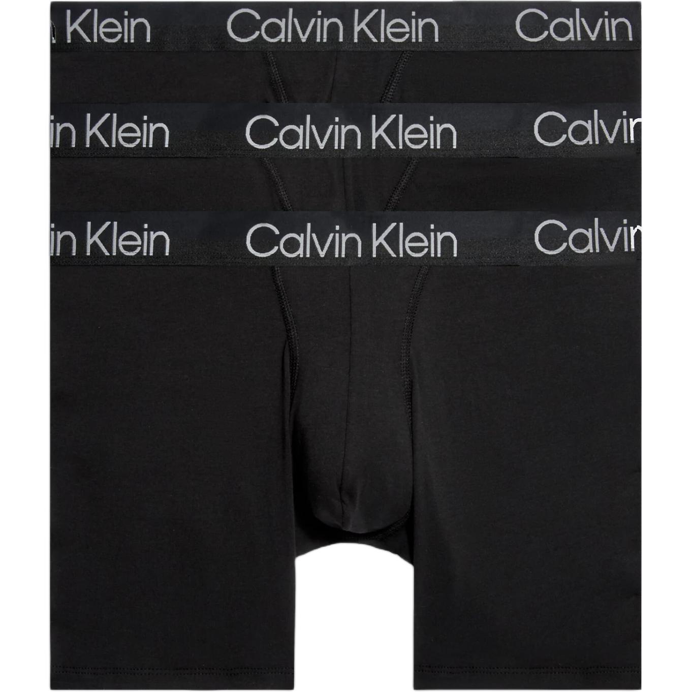 Calvin Klein Boxer Briefs 3er Pack Bequeme Jacquard-Unterwäsche Herren Unterwäsche Schwarz 000NB2971A-7V1 L black