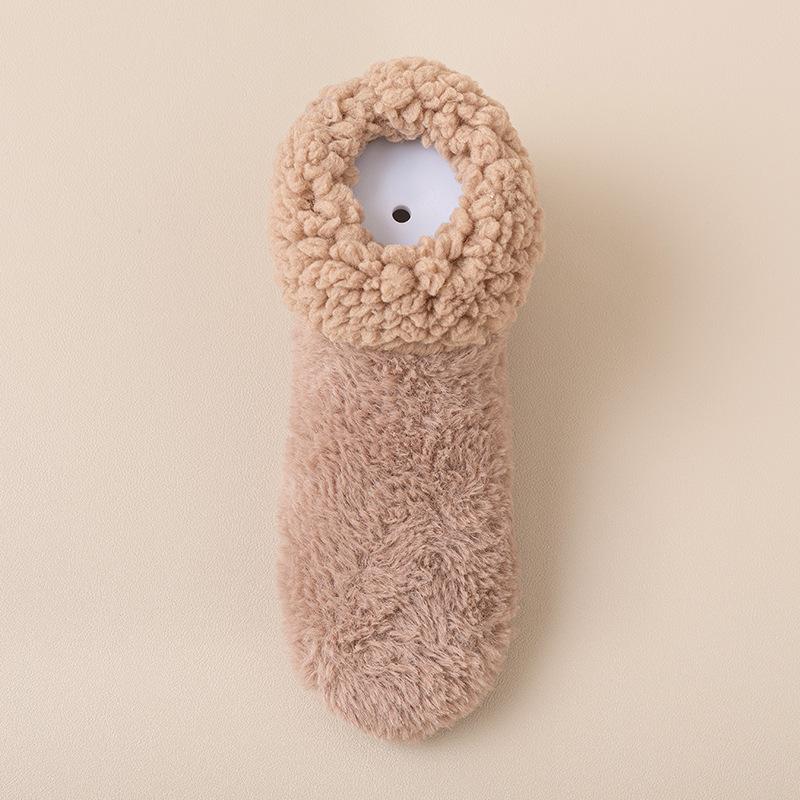 Superwarme Winter Anti-Rutsch Boden Socken Damen Schnee Socken Haus Schlaf Teppich Hausschuhe Socken One size dunkel kaffee