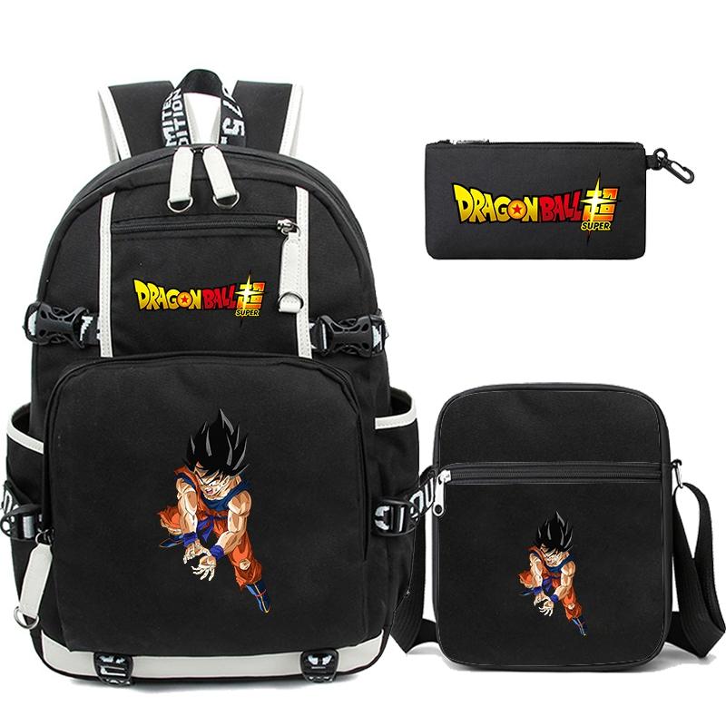 3 Teile/satz Anime Dragon Ball Laptop-Rucksack Unisex Rucksack mit Mittagessen Handtasche für Mädchen Jungen Teenager Schultasche Männer Frauen Freizeittasche Rucksack Mochila
