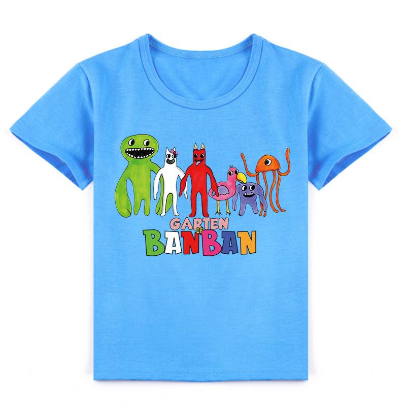 Garden of Banban T-Shirt Sommer Baumwolle Kleidung Kleinkind Baby Jungen Mädchen Casual Tops Niedlich Bedruckt Kinder Kurzarm T-Shirts Kinderkleidung 110cm himmelblaue blau