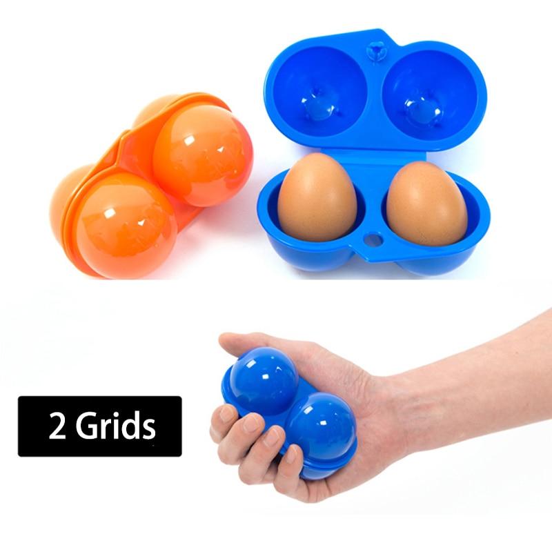 2/4/6/12 Grids Tragbare Ei Lagerung Box Container Kunststoff Eierhalter Für Outdoor Camping Picknick Eier Box fall Küche Organizer 2 girds orange