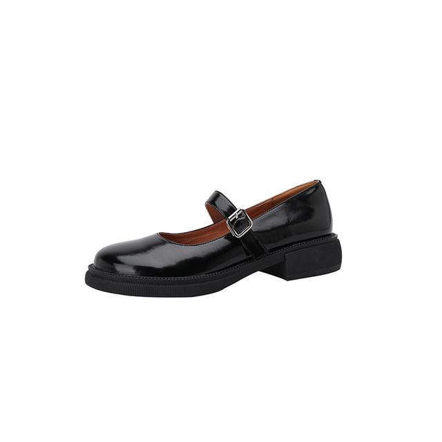 Neue Frühjahr Frauen Schuhe Leder Schuhe Frauen Pumpen Runde Ferse Starke Ferse Einfarbig Frauen Mary Janes Schuhe Loafers Frauen 36 schwarz