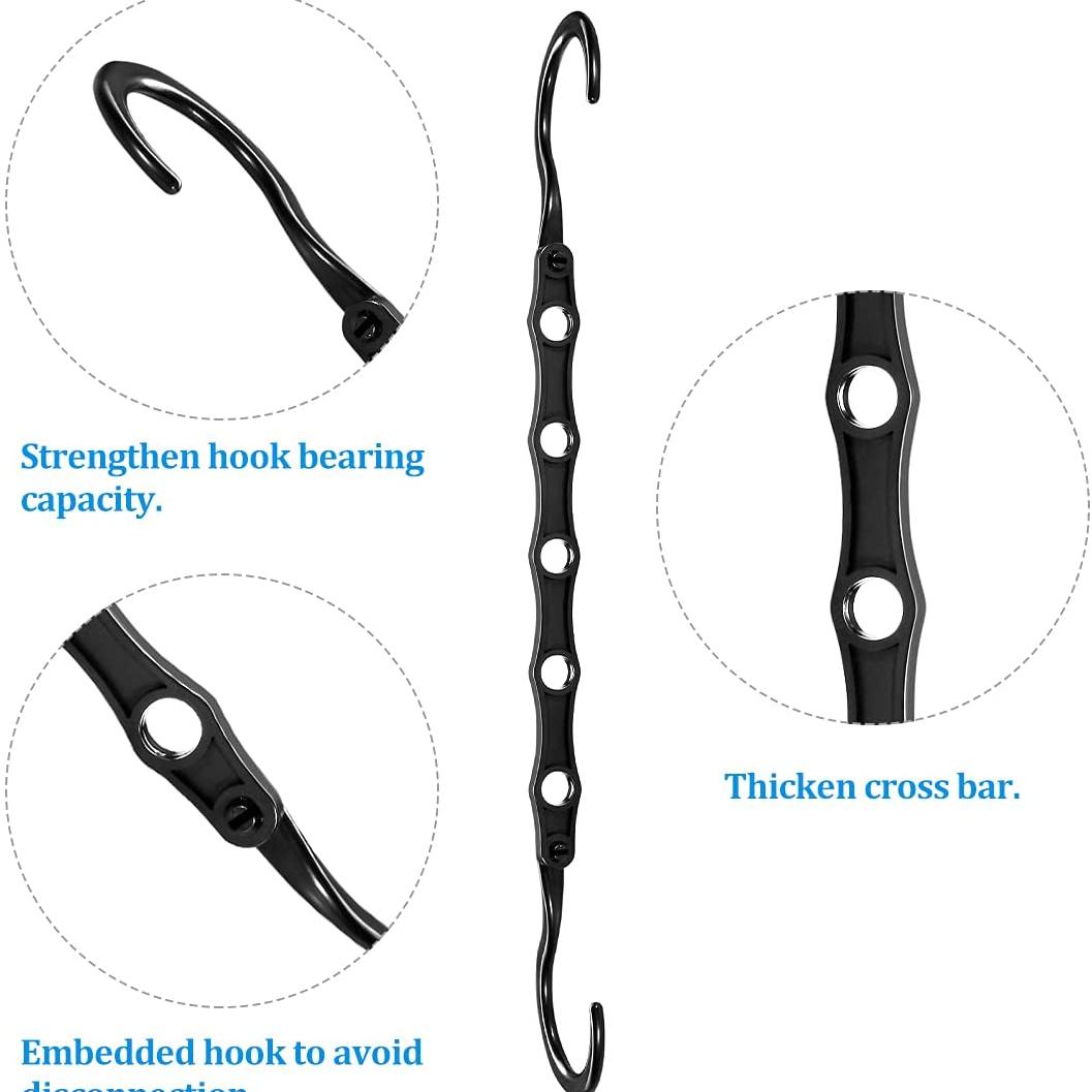 1 STÜCK Magische Kleiderbügel Platzsparende Kleiderbügel Schrank Platzsparender Kleiderbügel-Organizer Multi-Kleiderbügel Robuster Kunststoff für die Aufbewahrung schwerer Kleidung schwarz