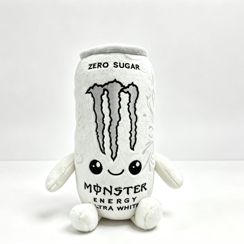 Neues Niedliches Zero Sugar Monster Energy Drink Plüschtier Niedliche Simulation Energy Drink Dose Stoffpuppe Mehrfarbig Weiche Figur Heimdeko Sammlerstück Geschenk 22cm weiß