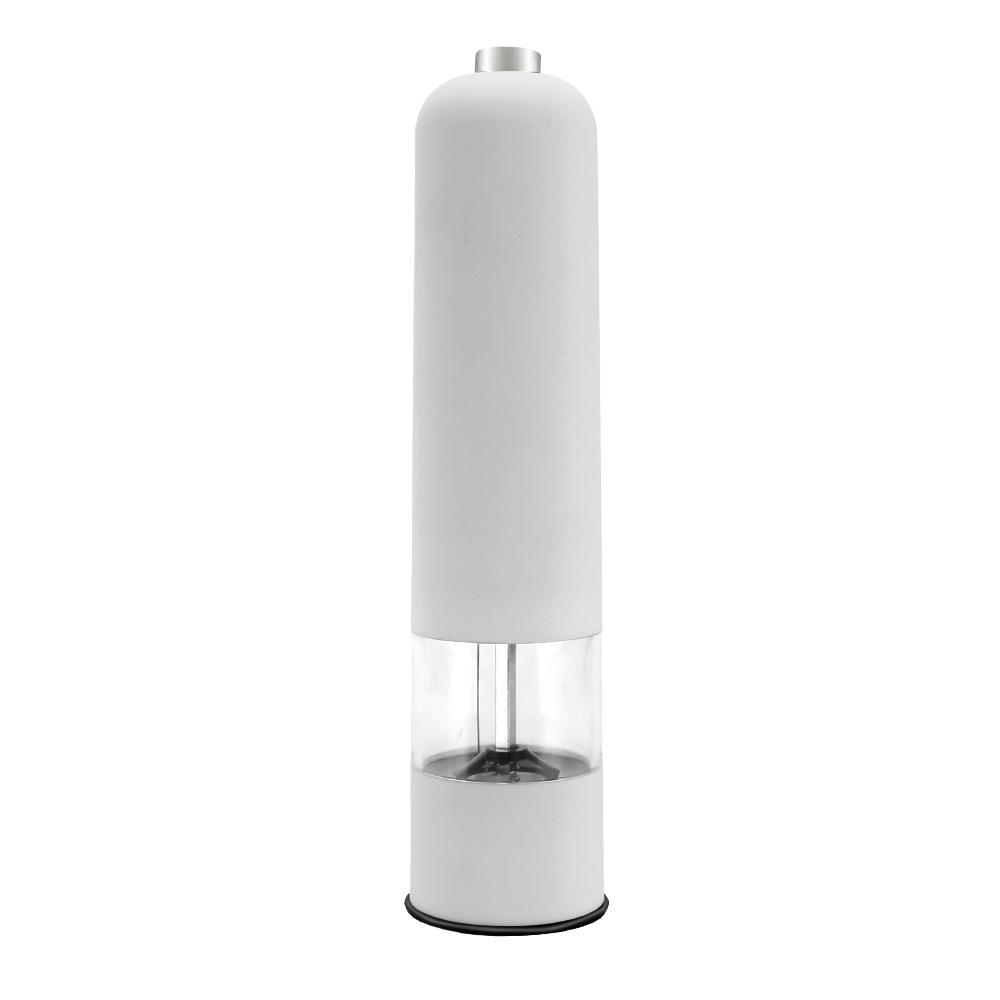 Gewürzflasche mit LED-Licht zum Kochen Restaurants Gewürzmühle Elektrisch Automatisch Pfeffer Salzmühle Küchenzubehör Küchenwerkzeuge white
