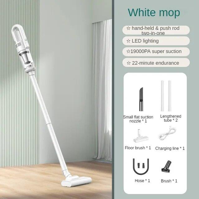 2024 Neues 5-in-1-Multifunktions-Haushaltsgerät, 19000 Pa Reinigungsmaschine, leistungsstarker kabelloser Autostaubsauger, Metallsieb, tragbarer Handstaubsauger Upgraded weiß