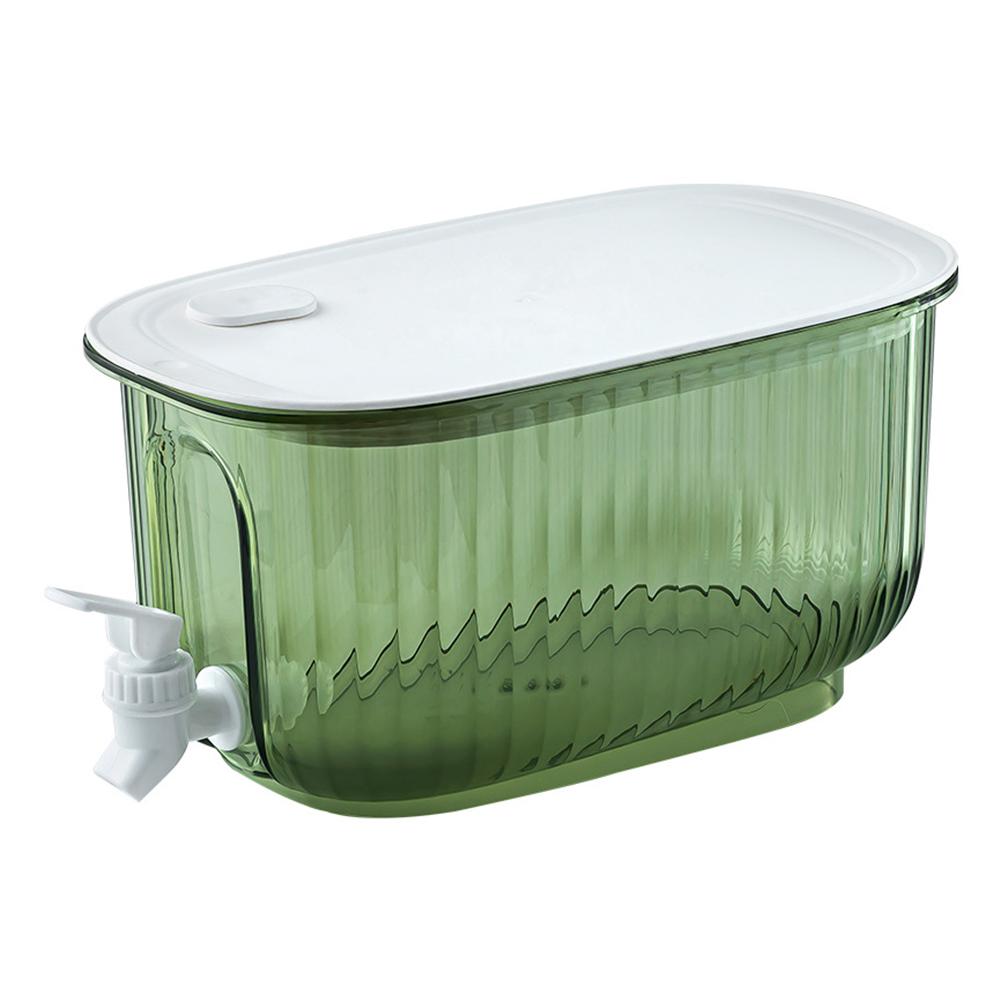 Kaltwasserflasche Teekannen Spender Krug Brunnen mit Wasserhahn Wasserkocher Saftkrug Topf für Getränke Trinkgeschirr Kunststoff Kühlschrank Dose beige