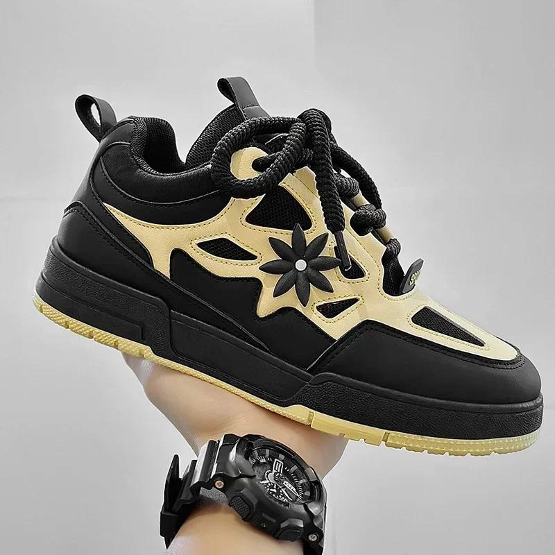 Mode Original Marke herren Sneakers Luxus Leder Casual Schuhe Mode Skateboard Schuhe für Männer Täglichen Training Schuhe Tenis Masculino 39 schwarz