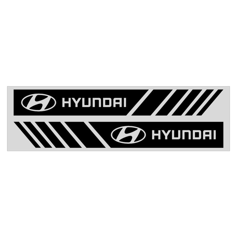 2 Stück Auto Streifen Aufkleber Rückspiegel Reflektierende Vinyl Aufkleber Dekoration Für Hyundai IX35 Bayon Kona I30 ElantraSolaris Palisade schwarz