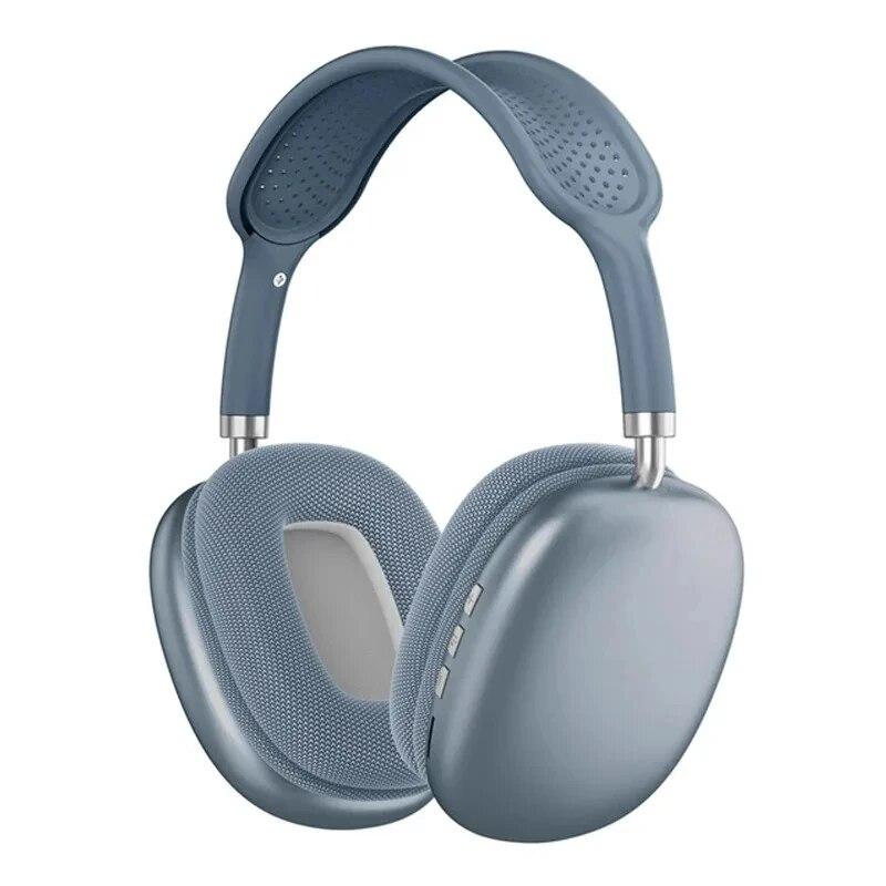 Drahtlose Bluetooth-Kopfhörer mit Mikrofon, Headsets mit Geräuschunterdrückung, Stereo-Sound-Ohrhörer, Sport-Gaming-Kopfhörer, unterstützt TF-Karte blau