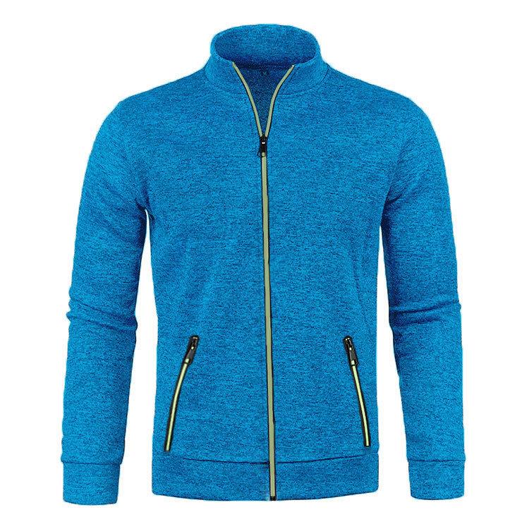 Herbst und Winter Herren Lange Reißverschluss Strickpullover Ärmel Dünne Samt Trendy Tops Pullover Jacken Plus Größe Männer M blau