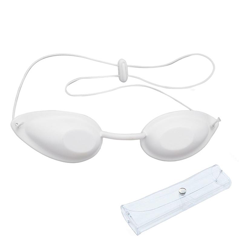 Weiche Beauty-Augenmaske Laserschutzbrille für IPL-Laser LED UV Photon Beauty Rotes Lichttherapie Verstellbare Sonnenbank-Zubehörteile weiß
