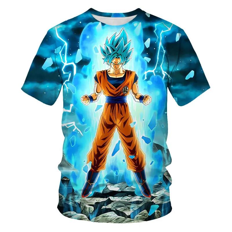 Anime Dragon Ball Son Goku 3D-Druck Kinder T-Shirt Sommermode Casual T-Shirt Junge Mädchen Unisex Kinderkleidung T-Shirt Tops S
